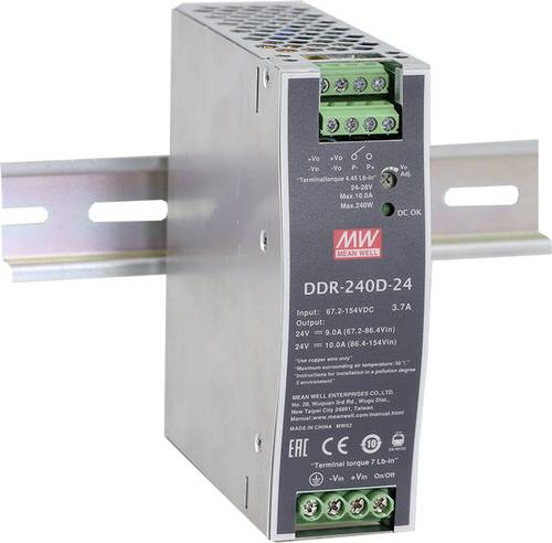 Mean Well DDR-240B-48 Hutschienen-DC/DC-Wandler (DIN-Rail) 48 V/DC 5A 240W Anzahl Ausgänge:1 x Inha von Mean Well