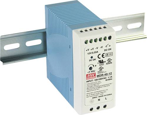 Mean Well MDR-40-12 Hutschienen-Netzteil (DIN-Rail) 12 V/DC 3.33A 40W Anzahl Ausgänge:1 x Inhalt 1S von Mean Well