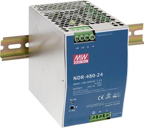 Mean Well NDR-480-24 Hutschienen-Netzteil (DIN-Rail) 480W Anzahl Ausgänge:1 x Inhalt 1St. von Mean Well