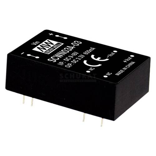Mean Well SCWN03C-15 DC/DC-Wandlermodul 200mA 3W Anzahl Ausgänge: 1 x Inhalt 1St. Mean Well SCWN03C-15 DC/DC-Wandlermodul 200mA 3W Anzahl Ausgänge: 1 x Inhalt 1St. von Mean Well