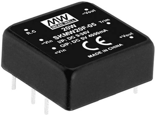 Mean Well SKMW20F-03 DC/DC-Wandler 4.5A 20W Anzahl Ausgänge: 1 x Inhalt 1St. Mean Well SKMW20F-03 DC/DC-Wandler 4.5A 20W Anzahl Ausgänge: 1 x Inhalt 1St. von Mean Well