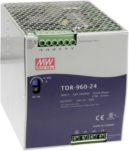 Mean Well TDR-960-24 Hutschienen-Netzteil (DIN-Rail) 24 V/DC 40A 960W Anzahl Ausgänge:1 x Inhalt 1S von Mean Well