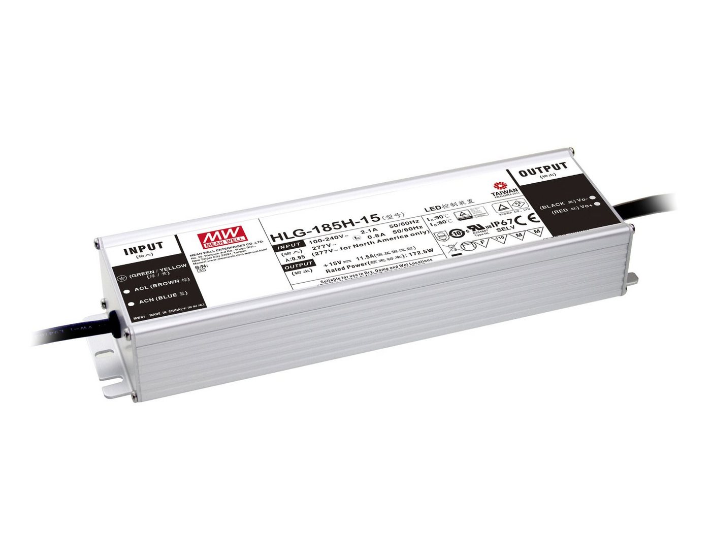 MeanWell MEANWELL LED-Netzteil 156W / 12V IP67 HLG-185H-12 LED Trafo MeanWell MEANWELL LED-Netzteil 156W / 12V IP67 HLG-185H-12 LED Trafo von MeanWell