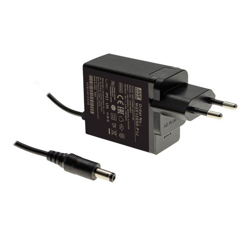 MeanWell Mean Well NGE12E12-P1J Steckernetzteil, Festspannung 12 V/DC 12 W Steckernetzteil von MeanWell