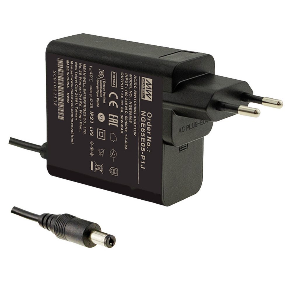 MeanWell Mean Well NGE65E24-P1J Steckernetzteil, Festspannung 65 W Steckernetzteil von MeanWell