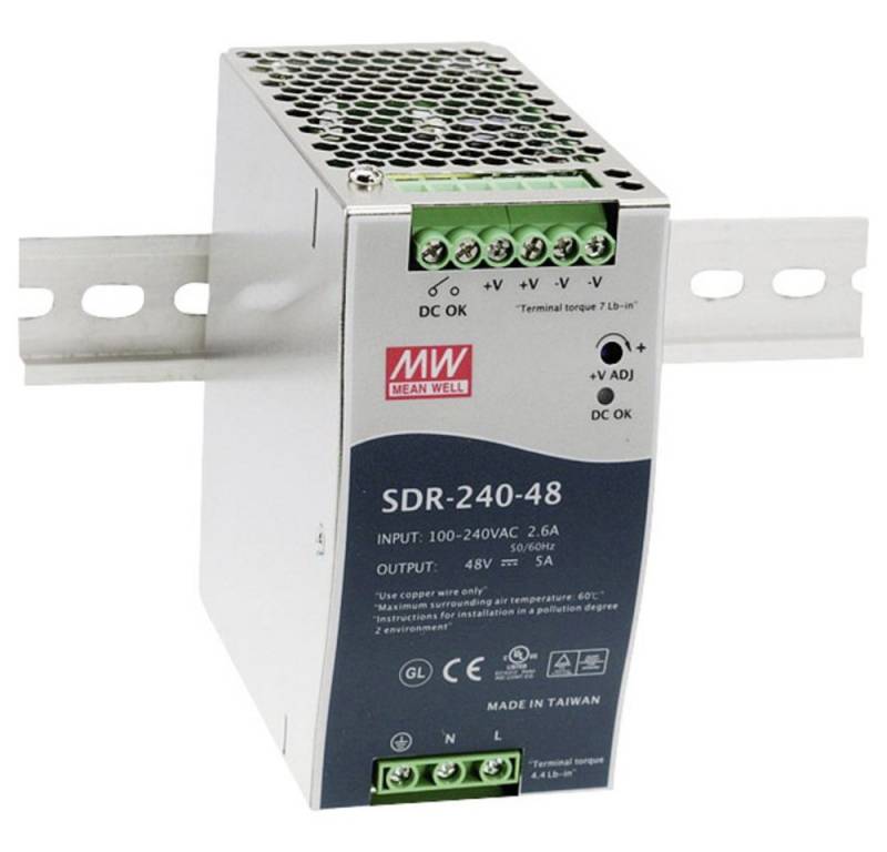 MeanWell Mean Well SDR-240-48 Hutschienen-Netzteil (DIN-Rail) 48 V/DC 5 A 240 Hutschienen-Netzteil von MeanWell