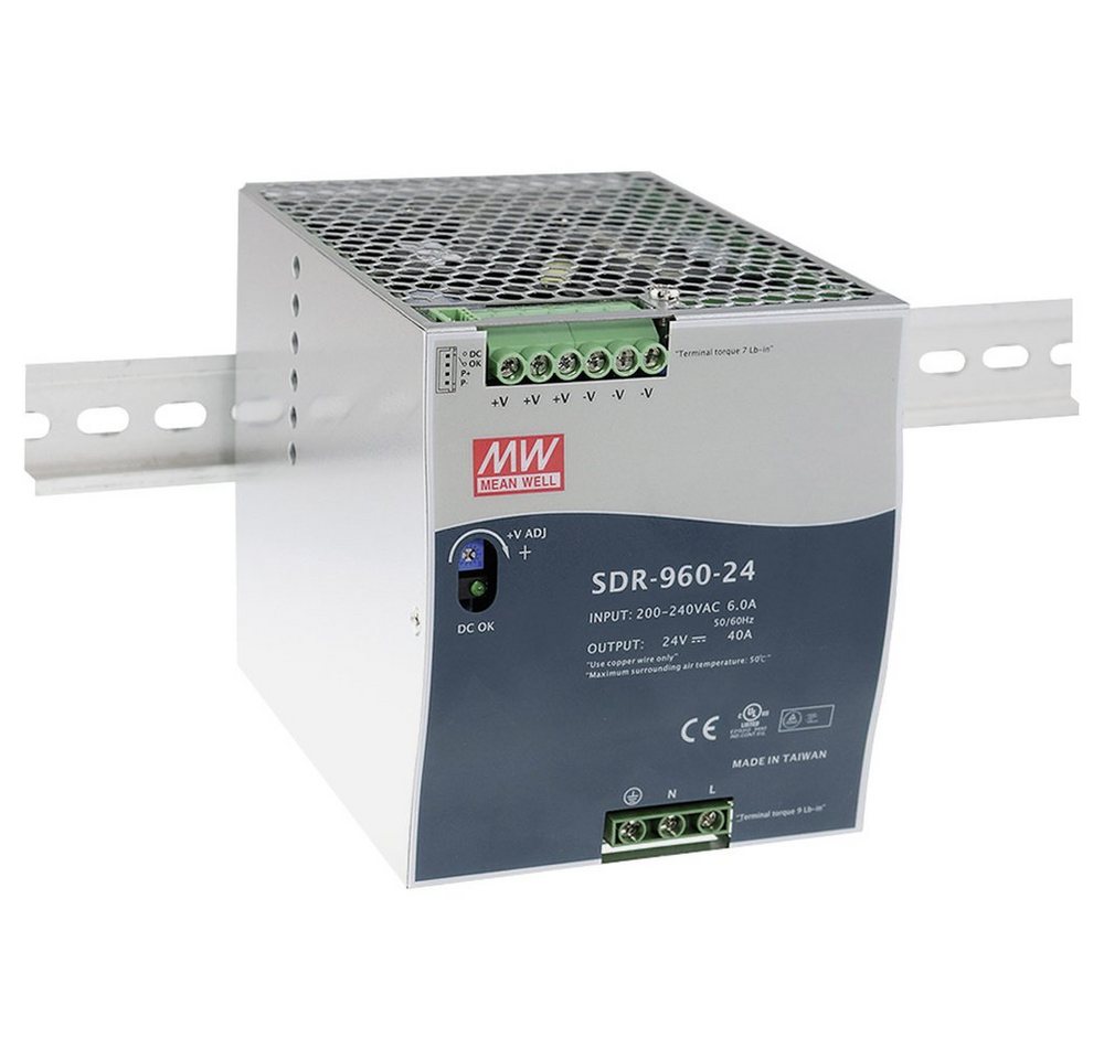 MeanWell Mean Well SDR-960-24 Hutschienen-Netzteil (DIN-Rail) 24 V/DC 40 A 960 Hutschienen-Netzteil von MeanWell