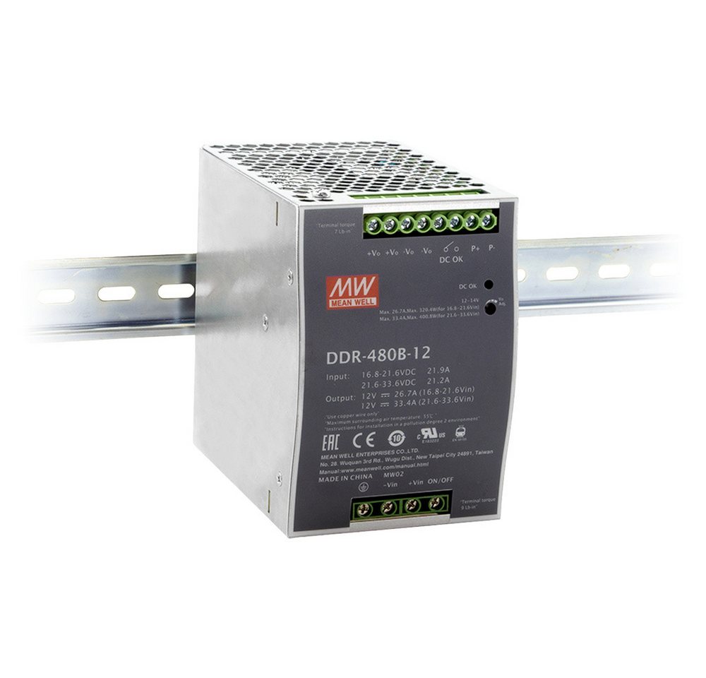 MeanWell Spannungswandler Mean Well DDR-480C-24 DC/DC-Wandler 24 V 20 A 480 W Anzahl Ausgänge:, (DDR-480C-24) von MeanWell