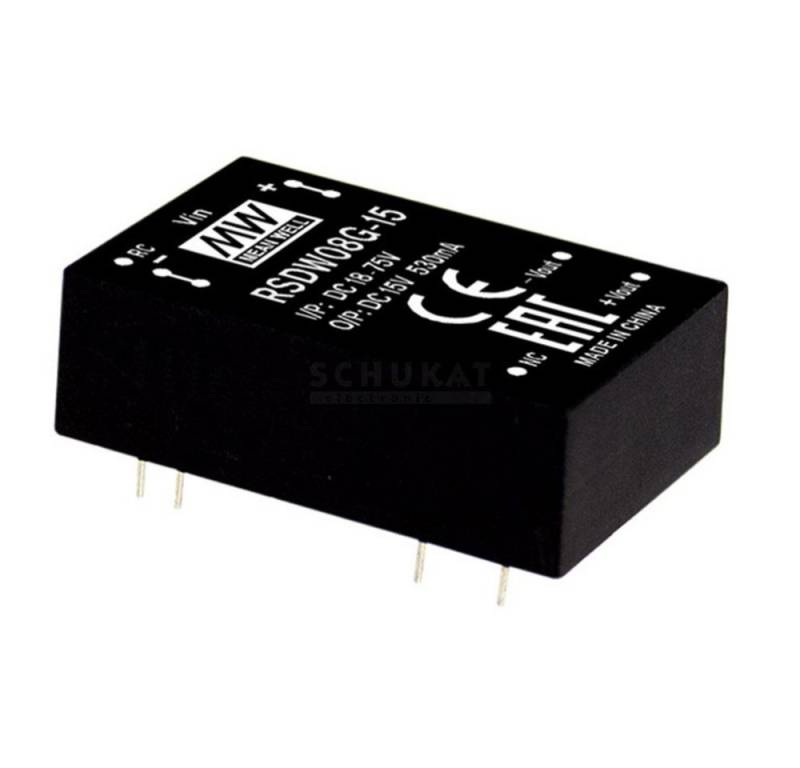 MeanWell Spannungswandler Mean Well RDDW08F-15 DC/DC-Wandlermodul 265 mA 8 W Anzahl Ausgänge:, (RDDW08F-15) von MeanWell