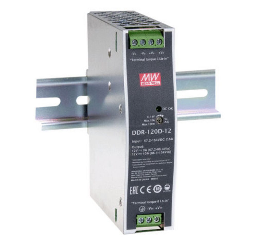 MeanWell Wechselrichter "DDR-120C-12" 12V, 120W, Niedervolt, L102xH125,2xB30cm MeanWell Wechselrichter "DDR-120C-12" 12V, 120W, Niedervolt, L102xH125,2xB30cm von MeanWell