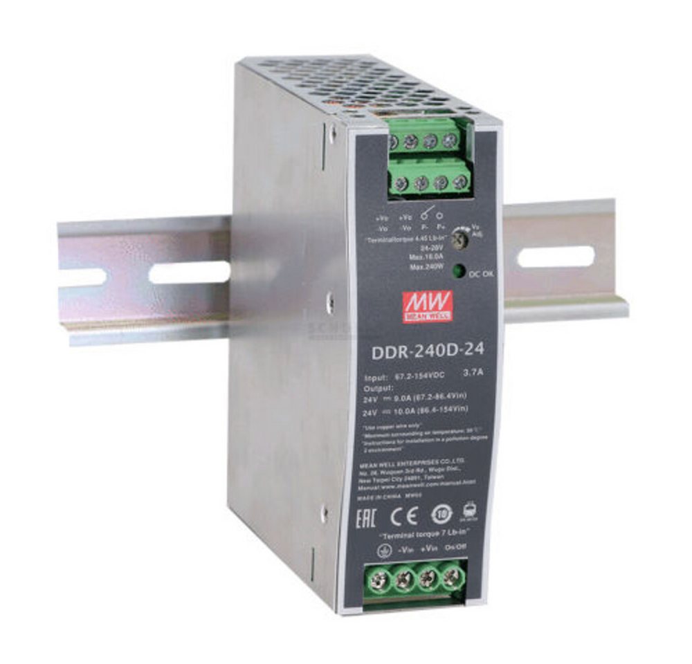 MeanWell Wechselrichter "DDR-240B-48" 48V, 240W, Hochvolt, L113,5xH125,2xB40cm MeanWell Wechselrichter "DDR-240B-48" 48V, 240W, Hochvolt, L113,5xH125,2xB40cm von MeanWell