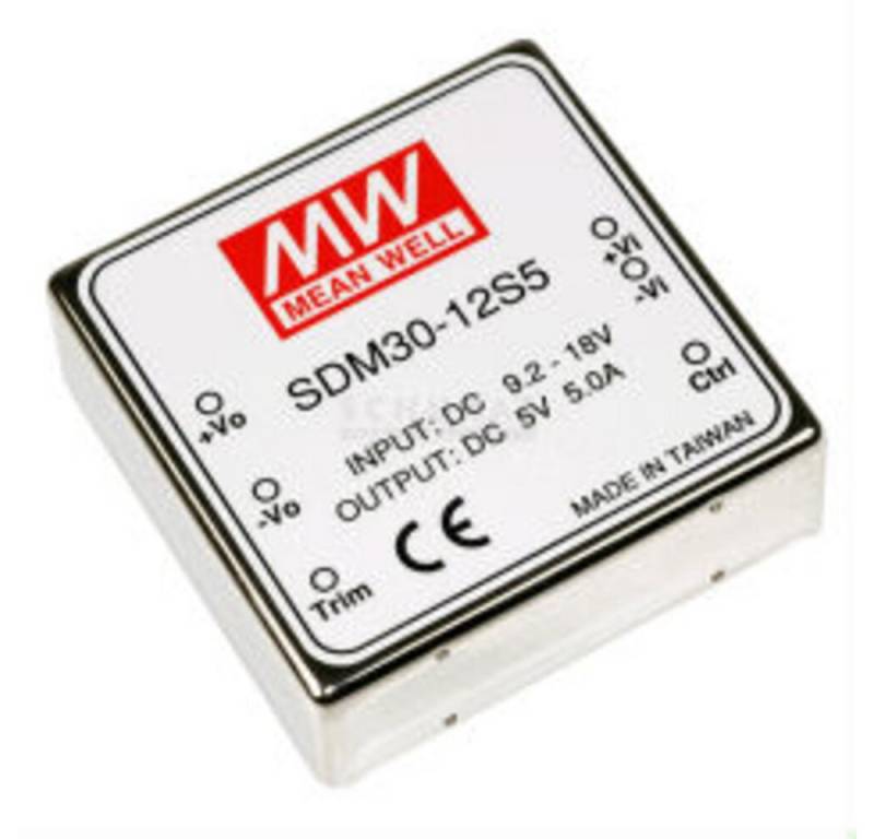 MeanWell Wechselrichter "SDM30-12S5" 5V, 25W, Niedervolt, L50,8xH16xB50cm von MeanWell