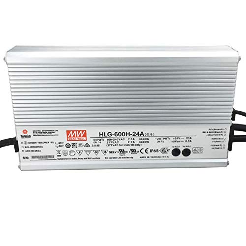 Unbekannt HLG-600H-24A: MEAN WELL LED-Netzteil 600 W, 24 V, IP65, Spannung und Strom einstellbar 24 V 600 W von MeanWell
