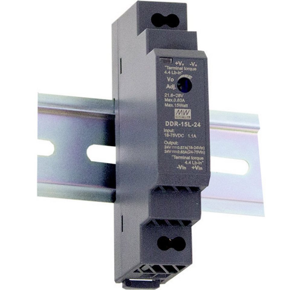 MeanWell Mean Well DDR-15L-24 Hutschienen-DC/DC-Wandler (DIN-Rail) 24 V/DC 0.6 Hutschienen-Netzteil von Meanwell