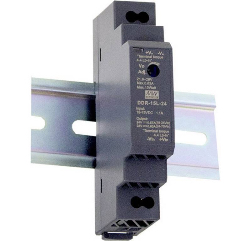 MeanWell Mean Well DDR-15L-24 Hutschienen-DC/DC-Wandler (DIN-Rail) 24 V/DC 0.6 Hutschienen-Netzteil von Meanwell