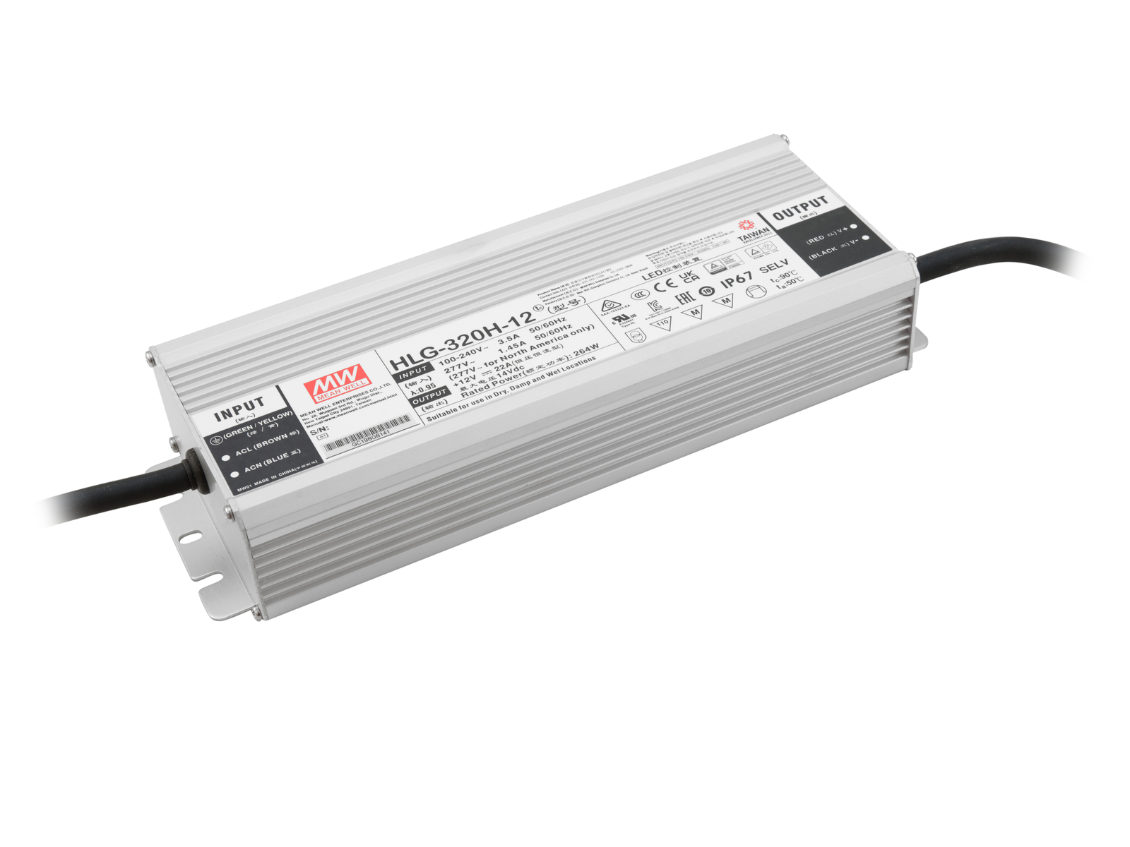 Meanwell LED-Netzteil 264W / 12V IP67 Meanwell LED-Netzteil 264W / 12V IP67 von Meanwell