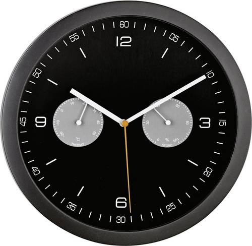 Mebus 52825 Funk Wanduhr 260mm x 42mm Schwarz von Mebus