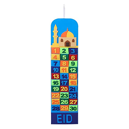 Mecctuck Ramadan Kalender, Ramadan Deko, Ramadan Kalender zum Befüllen, 2024 Ramadankalender, Wandkalender 30-Tage-Kalender mit Taschen, Eid Mubarak Adventskalender für Kinder Ramadan Geschenke von Mecctuck