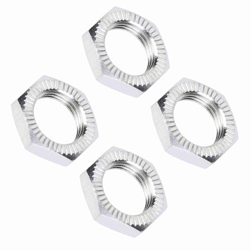 Aluminiumlegierung M12 Radmuttern 17mm Schränkel in Silber und Blau für 1/8 RC -Autozubehör (Silber) von MechKit