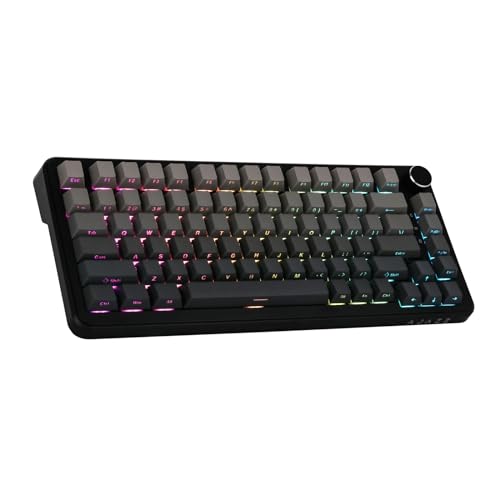 MechLands AJAZZ AK820 MAX Upgraded Gasket-Mounted Wireless Mechanical Keyboard, BT5.0/2.4GHz/USB-C Gaming Keyboard, mit 5-Layer Polsterung, Flex-Cut PCB, FR4 Platte, RGB für Win/Mac (Schwarz) von MechLands
