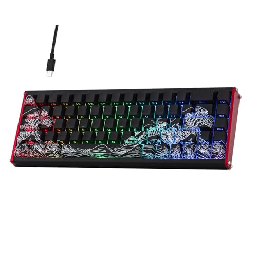 MechLands AJAZZ ALUX68 HE Aluminium Rapid Trigger Gaming Tastatur mit Magnetschalter, kabelgebundene Hall-Effekt Tastatur mit 8K Polling Rate, 0.125ms Latenz, RGB (Schwarzer Seitenaufdruck, ALUX68) von MechLands