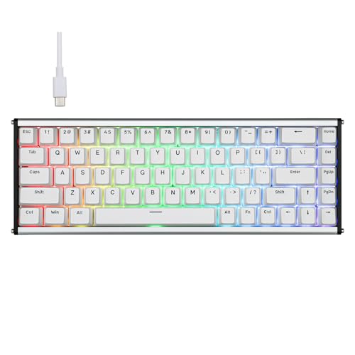 MechLands AJAZZ ALUX68 HE Aluminium Rapid Trigger Gaming Tastatur mit Magnetschalter, kabelgebundene Hall-Effekt Tastatur mit 8K Polling Rate, 0.125ms Latenz, RGB (Weiß, ALUX68 Plus) von MechLands