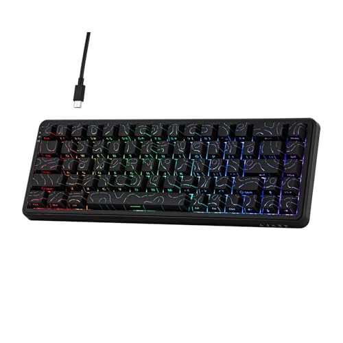 MechLands AK680 MAX Wired Gaming Keyboard mit Hall-Effekt-Schalter, Rapid Trigger Magnetic Keyboard mit Ultra-niedriger Latenz, Top Struktur, RGB (Schwarze Konturlinie) von MechLands