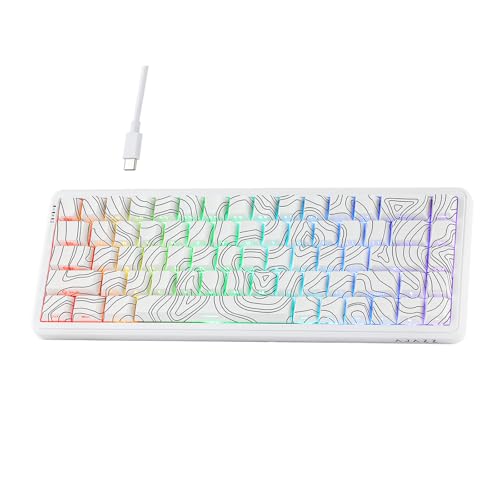 MechLands AK680 MAX Wired Gaming Keyboard mit Hall-Effekt Schalter, Rapid Trigger Magnetic Keyboard mit 8K Polling Rate, Top Struktur, RGB (Weiße Konturlinie) von MechLands