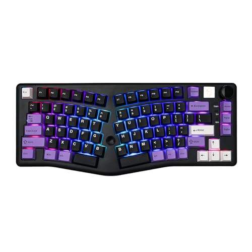 MechLands LEOBOG A75 75% Alice Tastatur, kabellose Gaming-Tastatur mit Drehregler und Joystick-Design, mechanische Tastatur mit Flex-Cut PCB, PC-Platte, magnetische Ständer für Win/Mac (Schwarz) von MechLands