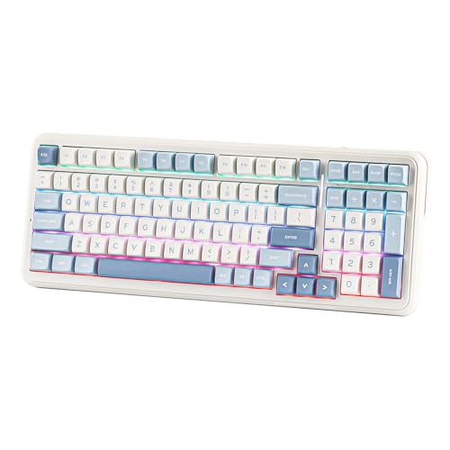 MechLands MCHOSE K99 96% Wireless Gaming Keyboard, Mechanische Dichtungstastatur, BT5.0/2.4GHz/USB-C Cremetastatur, mit 6-Schicht Polsterung, 6000mAh Akku, Hot Swappable, NKRO für Win/Mac/Linux MechLands MCHOSE K99 96% Wireless Gaming Keyboard, Mechanische Dichtungstastatur, BT5.0/2.4GHz/USB-C Cremetastatur, mit 6-Schicht Polsterung, 6000mAh Akku, Hot Swappable, NKRO für Win/Mac/Linux von MechLands