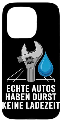 Echte Autos Haben Durst Keine Ladezeit Mechaniker Werkstatt Hülle für iPhone 15 Pro von Mechaniker Werkstatt Auto Liebhaber Motorsport