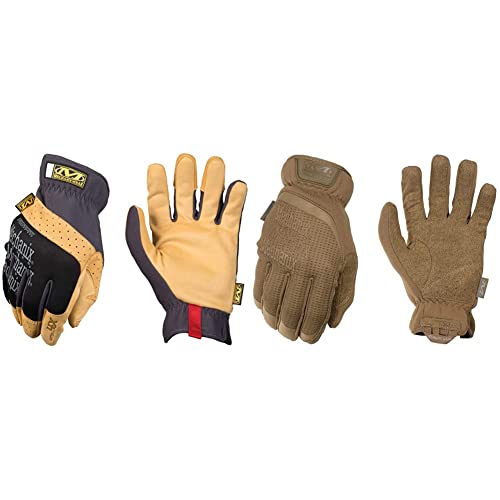 Mechanix Wear Material4X® FastFit® Handschuhe (Small, Braun/Schwarz) & Wear: FastFit Coyote Taktische Arbeitshandschuhe – Berührungsfähig, formschlüssig, hohe Fingerfertigkeit (X-Large, Coyote) von Mechanix Wear