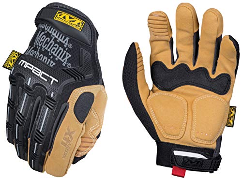 Mechanix Wear: Material4X M-Pact Arbeitshandschuhe aus Kunstleder – Aufprallschutz, absorbiert Vibrationen, abriebfest (Klein, braun/schwarz) von Mechanix Wear