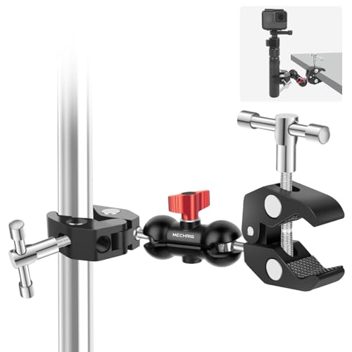 Mechrig Doppel-Super-Klemm-Kamerahalterung mit magischem Arm, Aluminium-Doppelklemmhalterung, Regenschirmhalter für Schreibtisch, Studio-Licht/Galgenständer, Fotografie-Reflektor, Querstangen, Fahrrad Mechrig Doppel-Super-Klemm-Kamerahalterung mit magischem Arm, Aluminium-Doppelklemmhalterung, Regenschirmhalter für Schreibtisch, Studio-Licht/Galgenständer, Fotografie-Reflektor, Querstangen, Fahrrad von Mechrig