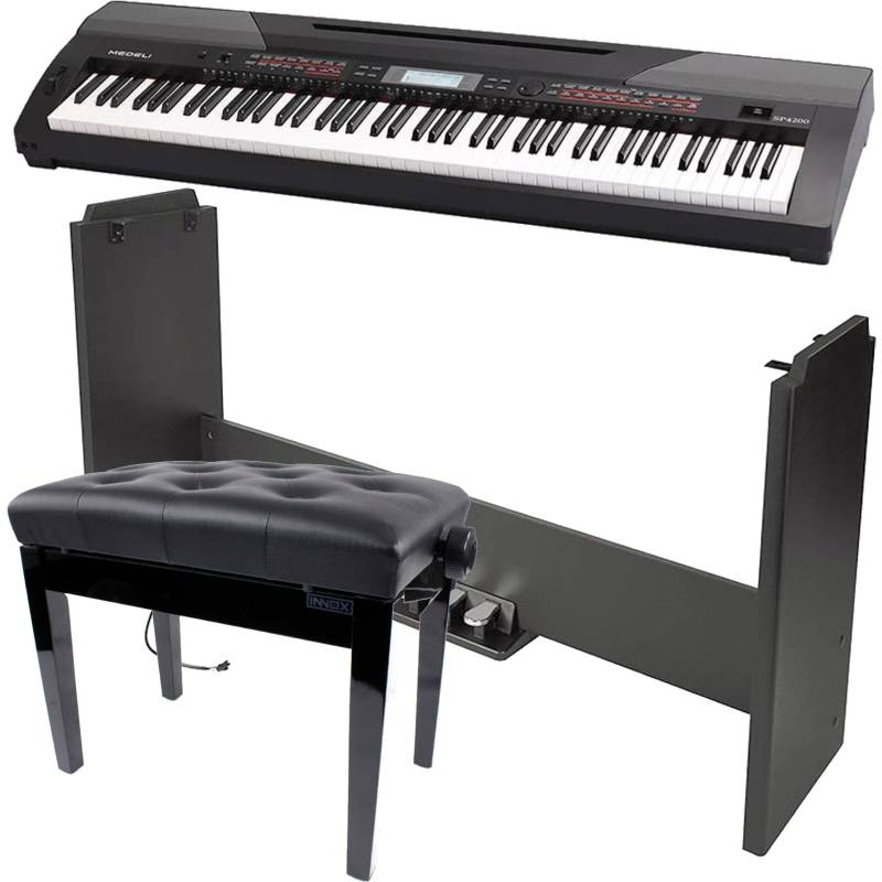 Medeli SP4200 Digital Piano (Black) + Frame and Piano Bench von Medeli