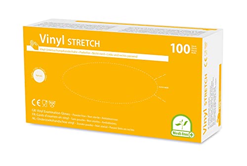 Medi-Inn+ Vinyl Stretch puderfrei Einmalhandschuhe Größe L | 100 Stück | Vinylhandschuhe in praktischer Spenderbox Medi-Inn+ Vinyl Stretch puderfrei Einmalhandschuhe Größe L | 100 Stück | Vinylhandschuhe in praktischer Spenderbox von Medi-Inn+
