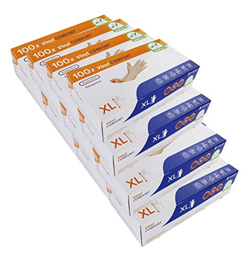 Medi-Inn+ Vinyl puderfrei Einmalhandschuhe Größe XL | 1000 Stück | Vinylhandschuhe transparent in praktischer Spenderbox von Medi-Inn+