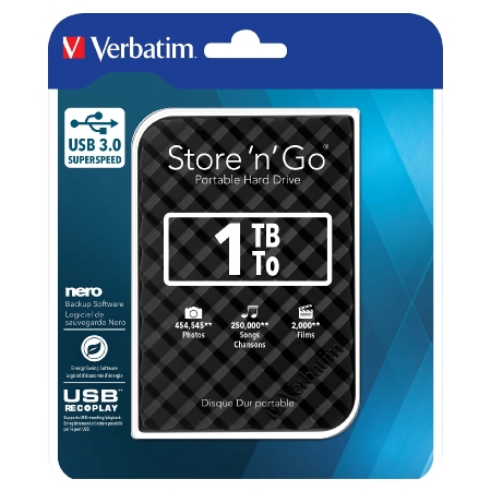 VERBATIM 53194  - Festplatte 1TB USB3.0 Extern,6,35cm(2,5Z) VERBATIM 53194 von MediaCom-IT