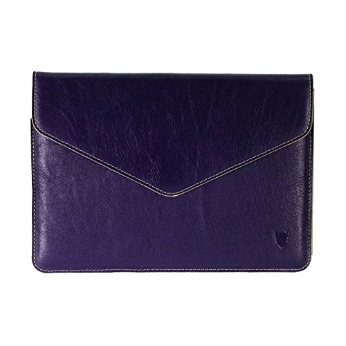 MediaDevil Apple iPad Mini 1/2/3/4 Lederhülle (Violett mit cremefarbenen Nähten und Innerem) - Artisansuit Hülle aus echtem europäischen Leder von MediaDevil