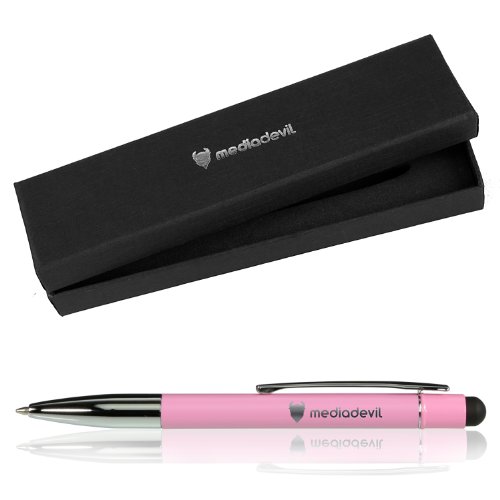 MediaDevil Magicwand (Professional Kugelschreiber Edition) kapazitiver Touchscreen Stylus (Pink) für Apple iPad 1, 2, 3, 4 & Air / iPhone 4, 4S, 5, 5C & 5S / Samsung Galaxy range / Google Nexus range / ASUS / HTC / Nokia / BlackBerry / Microsoft, Tablets, Phones (und viele andere Geräte) von MediaDevil