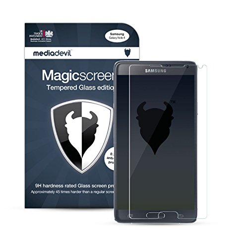 MediaDevil Panzerglasfolie für Samsung Galaxy Note 4 - Panzerglas Clear (Unsichtbar) Hartglas Schutzfolie [1 Stück] von MediaDevil