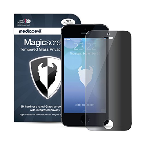 MediaDevil Privacy Panzerglasfolie für iPhone SE (2016) und iPhone 5S / 5C / 5 - Panzerglas Privacy Sichtschutz Hartglas Schutzfolie [2 Stück] von MediaDevil