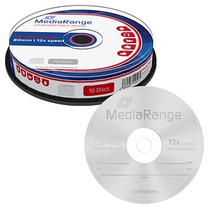 10 MediaRange CD-RW 700 MB wiederbeschreibbar von MediaRange
