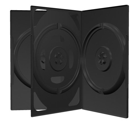 100 (2x 50) DVD CD Hüllen 3fach 3er-DVD-Box schwarz von MediaRange