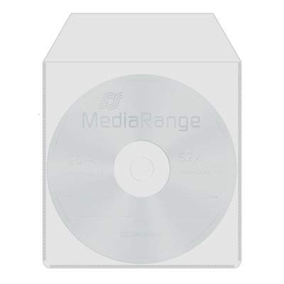 1000 Sleeve mit Lasche Hüllen für CD DVD für BLURAY Rohling 10x 100er Pack TRANSPARENT von MediaRange