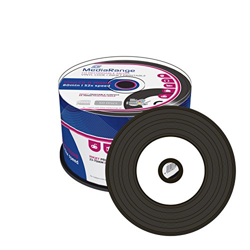 2 x MediaRange MR226 CD-R Rohlinge (100 Stück, 52x High-Speed, 700MB/80 min., Vinyl, Schwarz, bedruckbar) von MediaRange