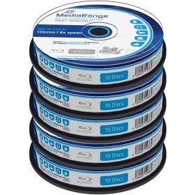 Blu-ray Disc Mediarange BD-R 25 GB, 6x Speed fullprintable in Cakebox 50 Stück von MediaRange