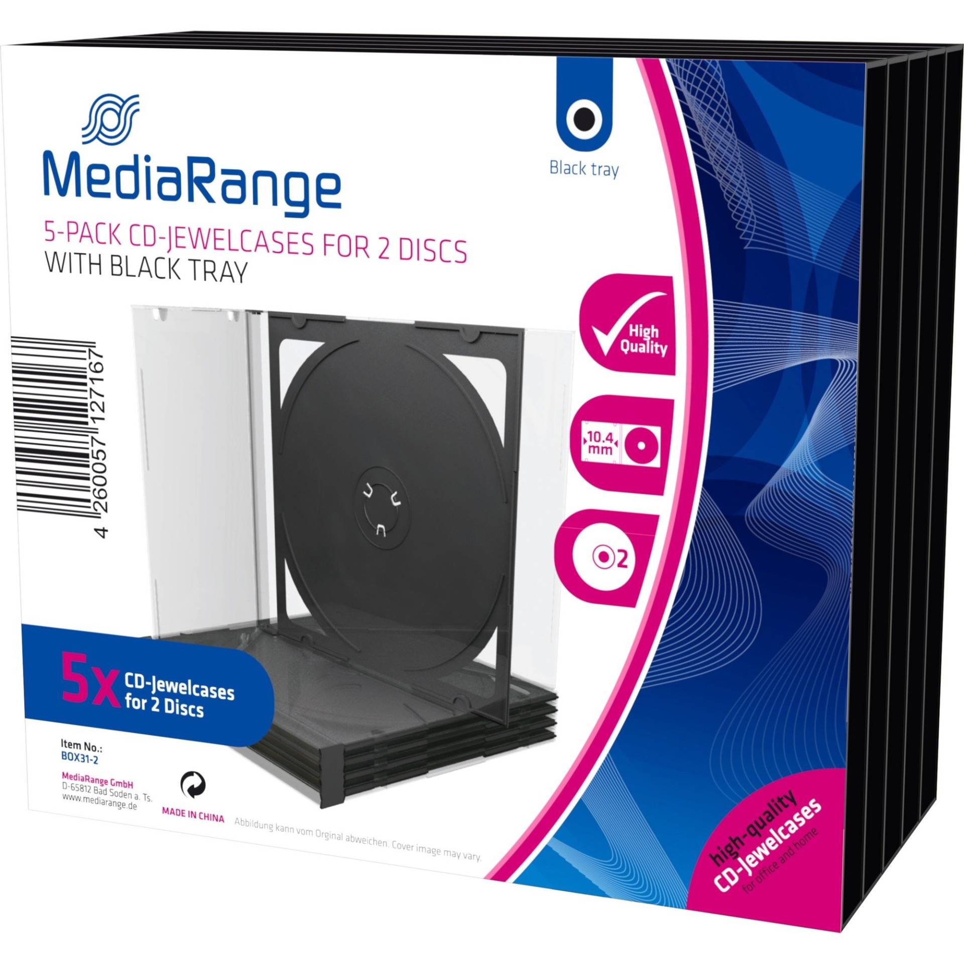 CD/DVD Jewelcase Retail-Pack Double 5St, Schutzhülle CD/DVD Jewelcase Retail-Pack Double 5St, Schutzhülle von MediaRange