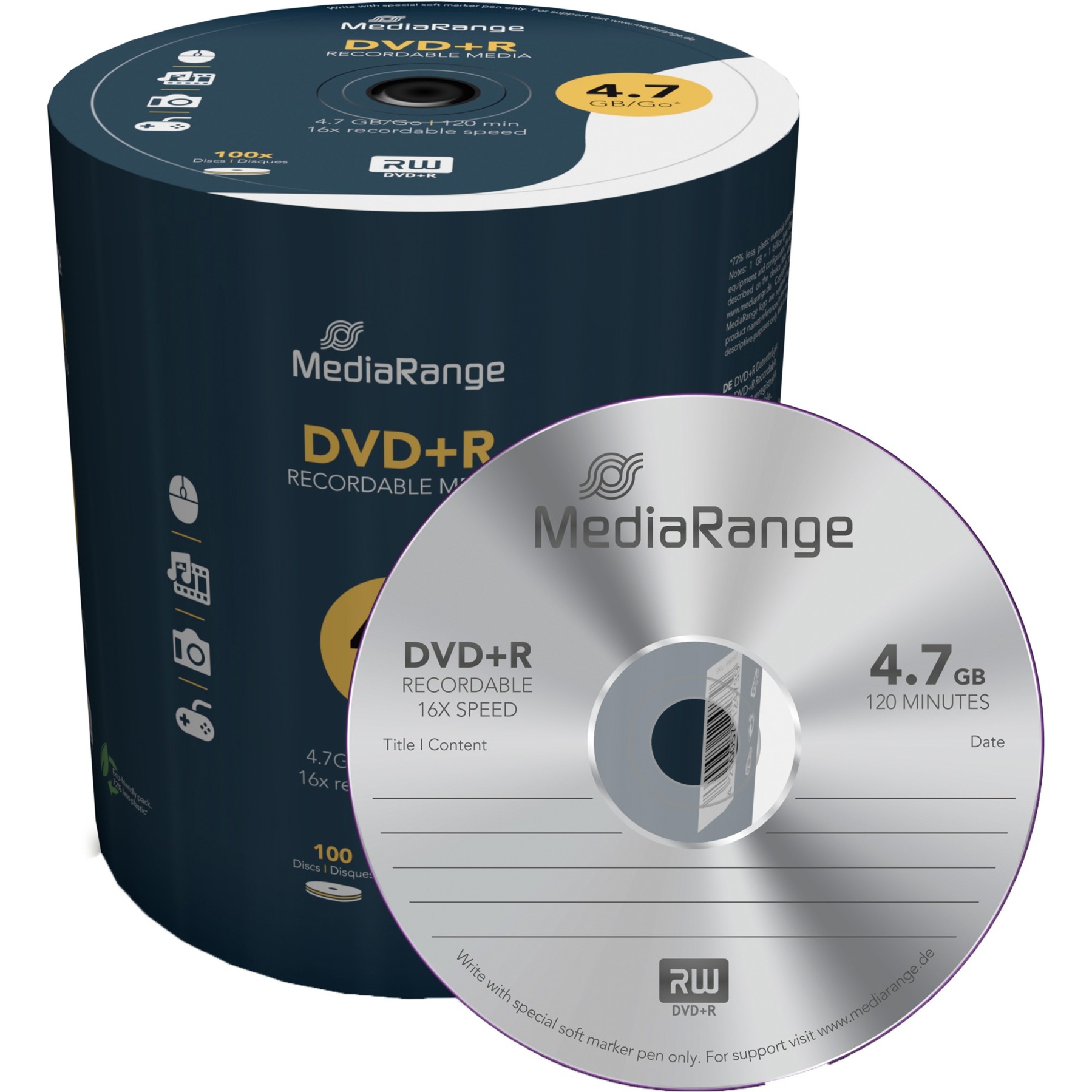DVD+R 4,7 GB, DVD-Rohlinge von MediaRange
