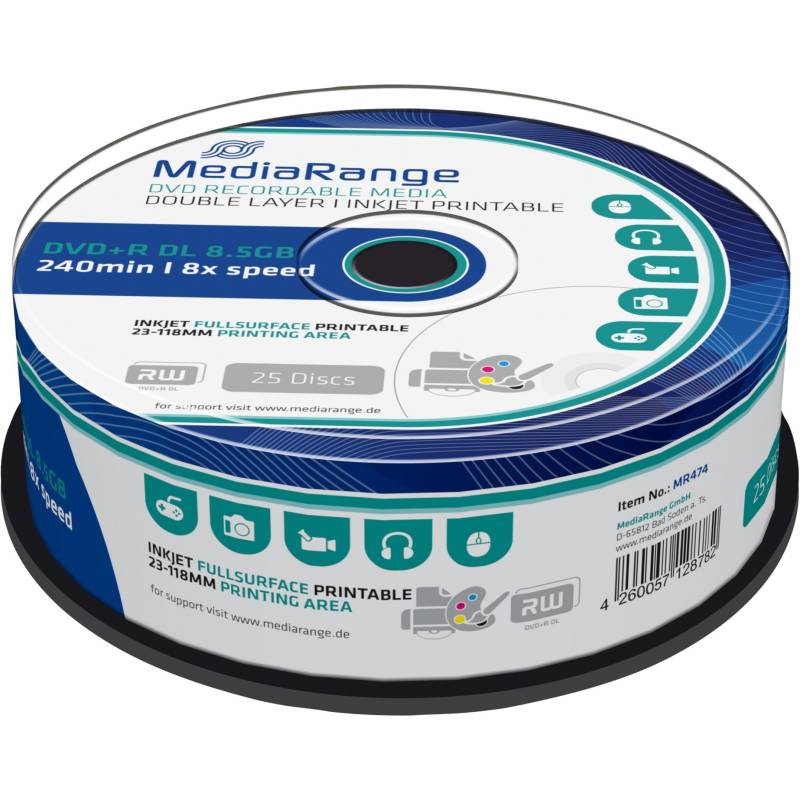 DVD+R DL 8,5 GB, DVD-Rohlinge von MediaRange